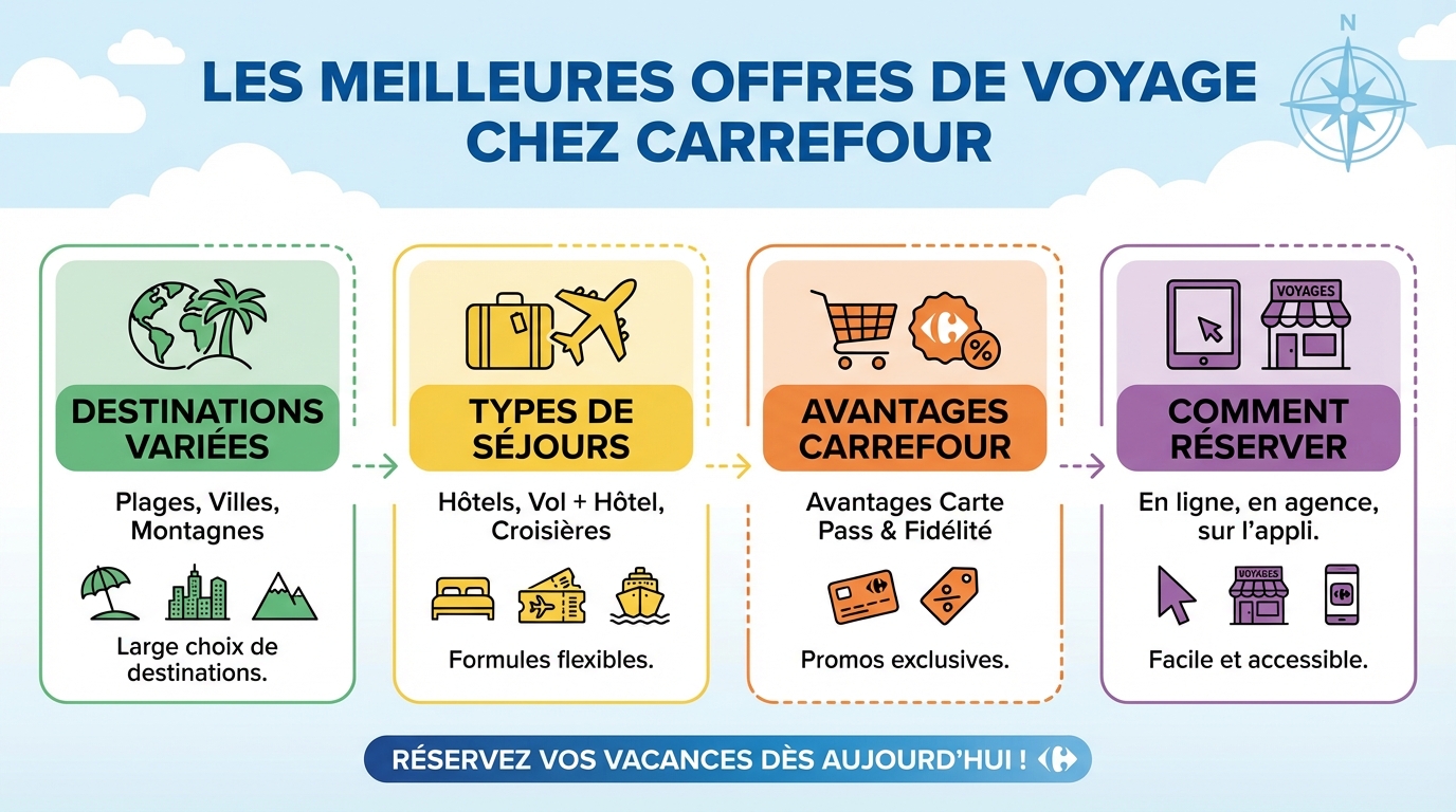 Les meilleures offres de voyage chez Carrefour
