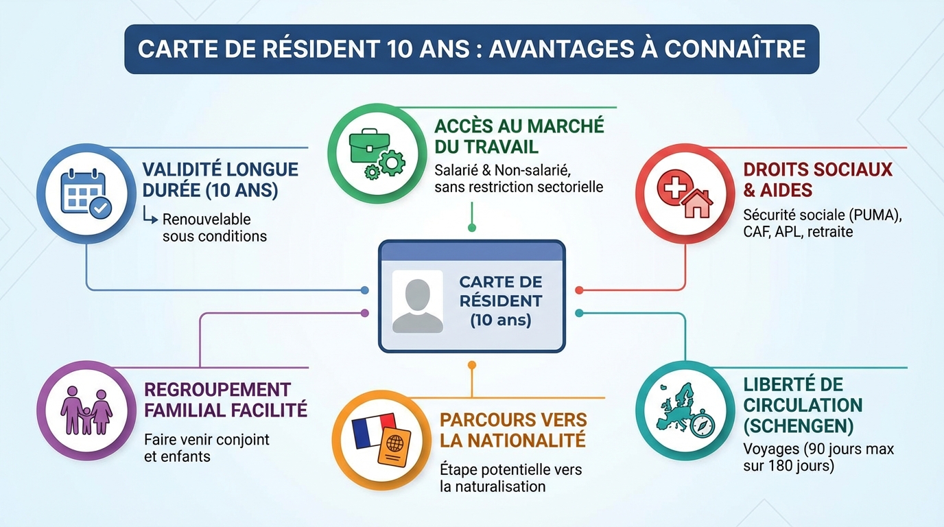 Les avantages de la carte de résident de 10 ans