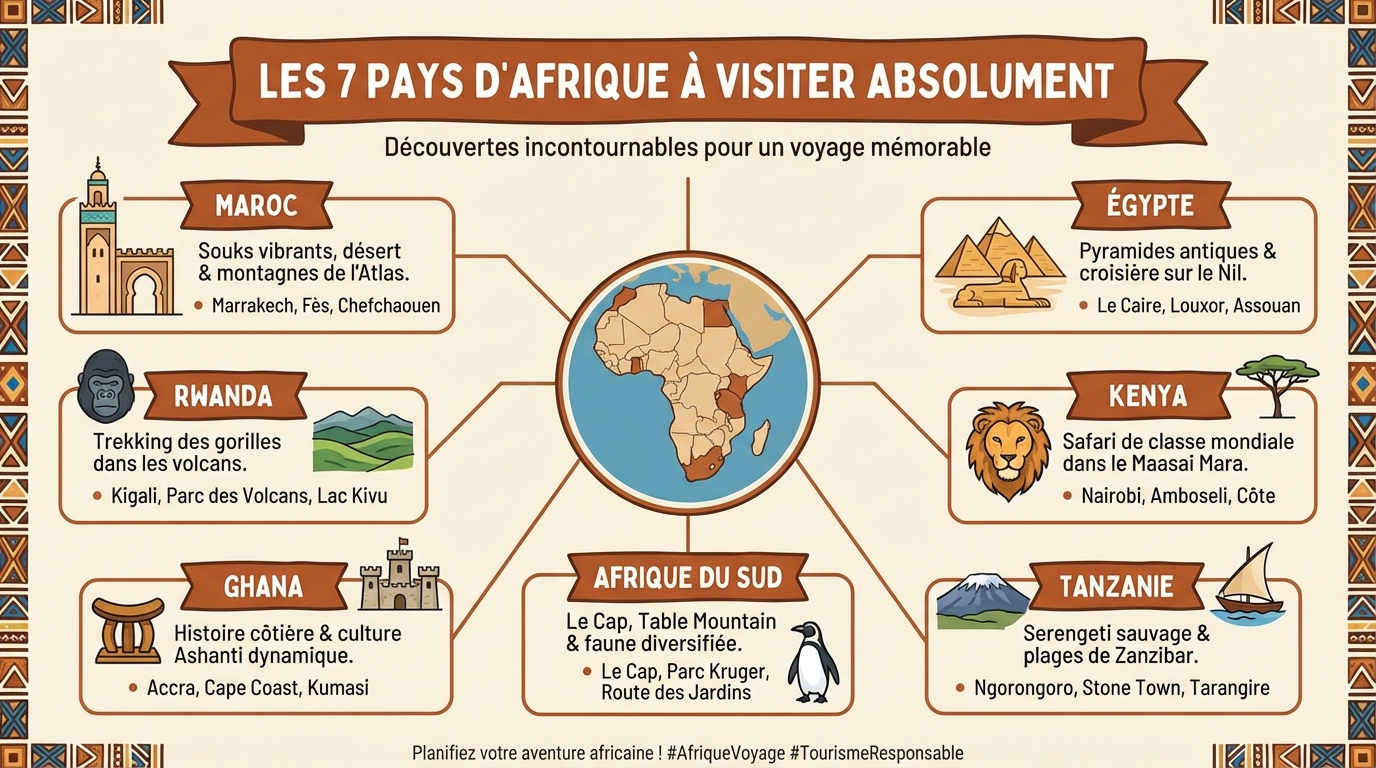 Les 7 pays d'Afrique à découvrir